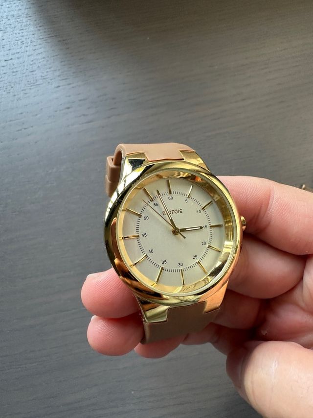 Reloj Parfois dorado - correa marrón