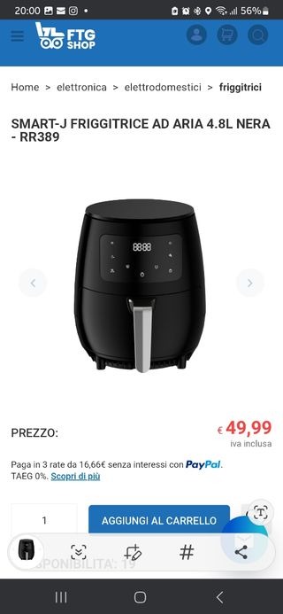 Friggitrice ad aria SmartJ vendo x doppio acquisto