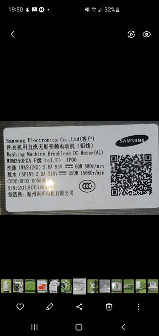 Motor lavadora Samsung