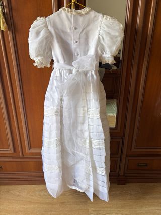 Traje Comunión niña blanco +tocado+guantes
