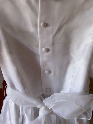 Traje Comunión niña blanco +tocado+guantes