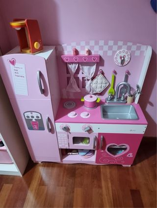 Cocinita infantil madera rosa