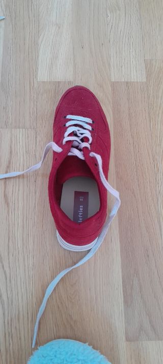 Zapatillas rojas plataforma mujer