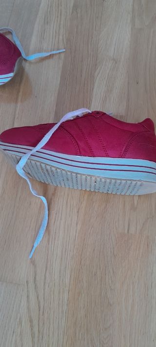 Zapatillas rojas plataforma mujer