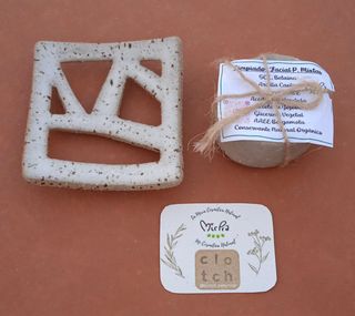 Dúo Jabonera Gres y Jabón Artesanal