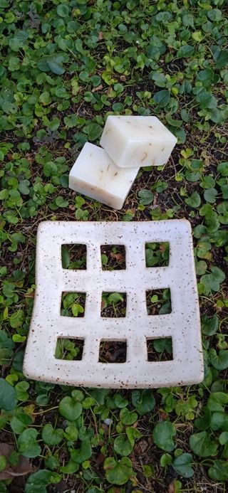 Dúo Jabonera Gres y Jabón Artesanal