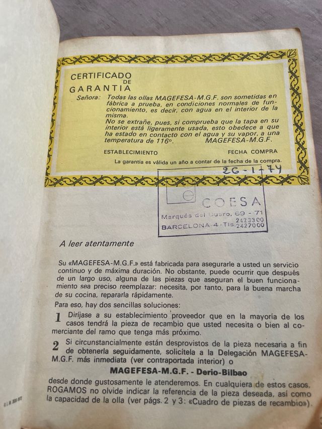 Manual Magefesa Vintage