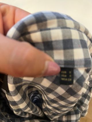 Camisa Massimo Dutti cuadros azul-blanco, talla S