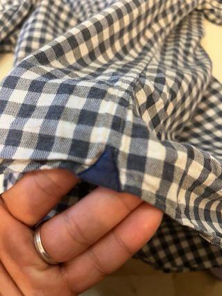 Camisa Massimo Dutti cuadros azul-blanco, talla S