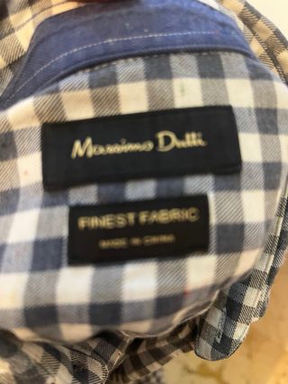 Camisa Massimo Dutti cuadros azul-blanco, talla S