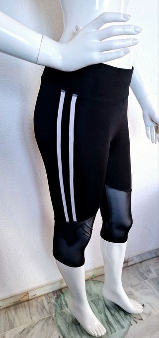 Mallas deportivas mujer - Negro-Blanco