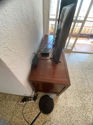 Mueble TV madera Roble y 2 muebles laterales