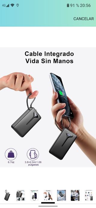 Power Bank 10000mAh 22.5W batería externa