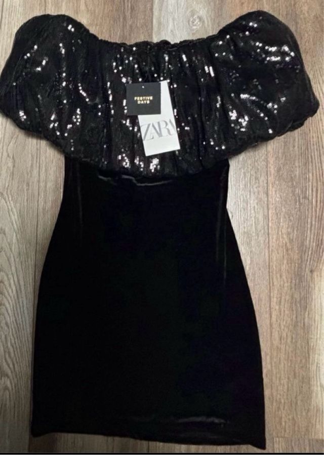 Vestido Zara negro lentejuelas