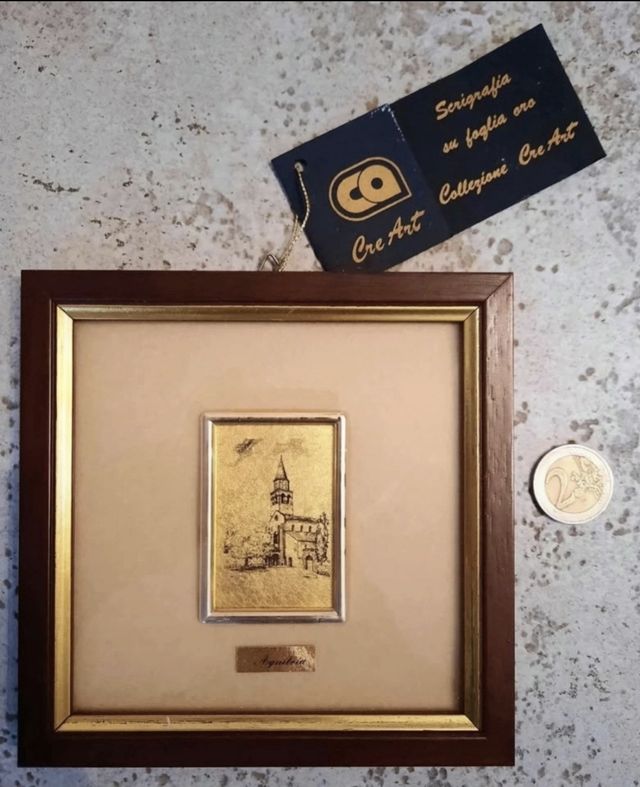 Quadri con serigrafia su foglia d'oro