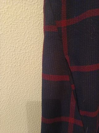 Vestido cuadros azul marino y rojo