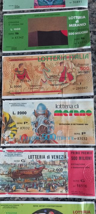 Biglietti Lotteria Italia Anni '80