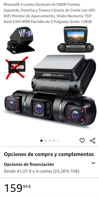 Rhorawill 4 Lentes Dashcam 4x1080P camara