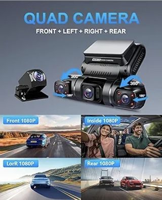 Rhorawill 4 Lentes Dashcam 4x1080P camara