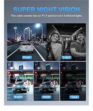 Rhorawill 4 Lentes Dashcam 4x1080P camara