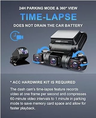 Rhorawill 4 Lentes Dashcam 4x1080P camara