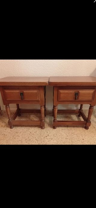 Mesitas noche madera - 2 uds