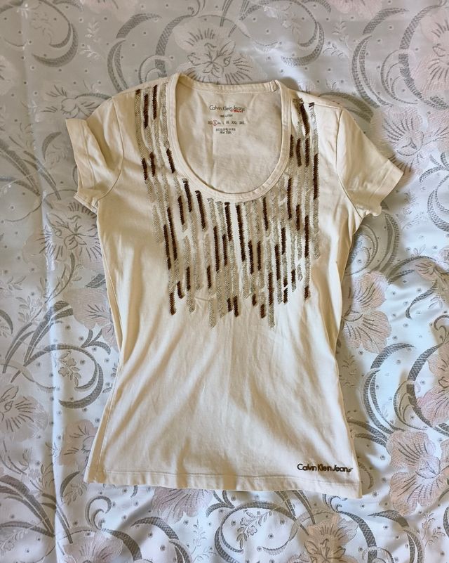 T-shirt Calvin Klein beige Tg.4