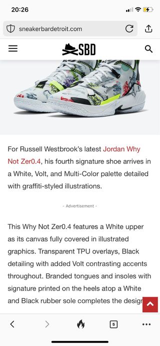 JORDAN WHY NOT ZERO.4 covered in graffiti