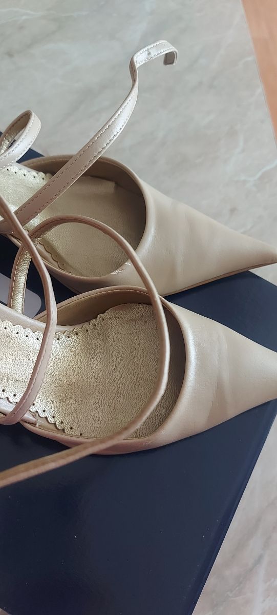 Scarpe donna tacco beige