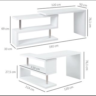 Escritorio esquinero negro - multiposición