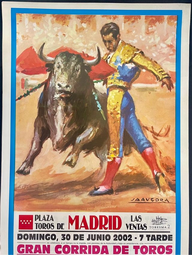 CARTEL DE TOROS DE MADRID 30/6/2002.