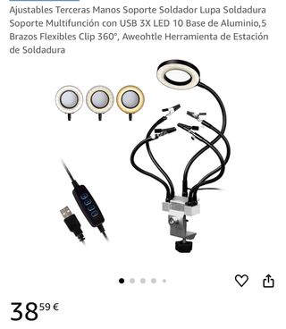 Soporte de Tercera Mano con Lupa y Luz LED  NUEVO