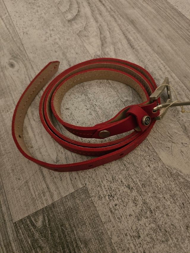 2 Cinturones de Piel - Rosa y Roja. Marca Brangus 