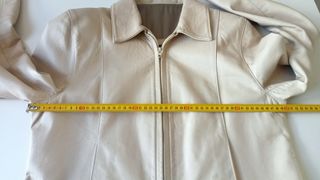 Cazadora piel beige - Talla 44