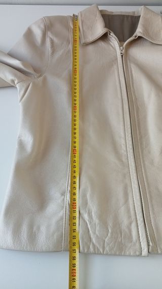 Cazadora piel beige - Talla 44