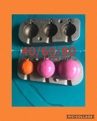 Molde plomos pesca bola 40/60/80 gramos
