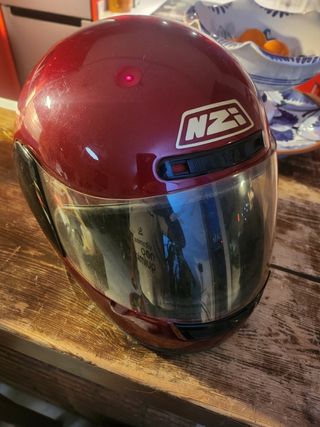 Casco moto rojo