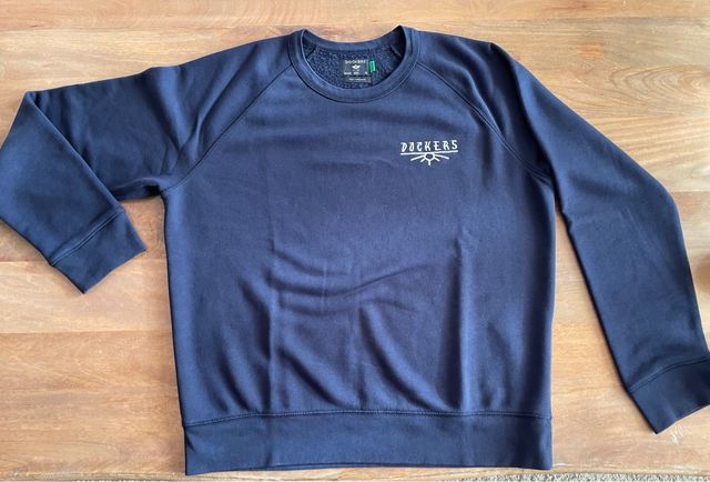 Sudadera hombre sin capucha azul marino. Dockers.