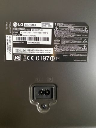 TV LG 43" Full HD plata+Wifi