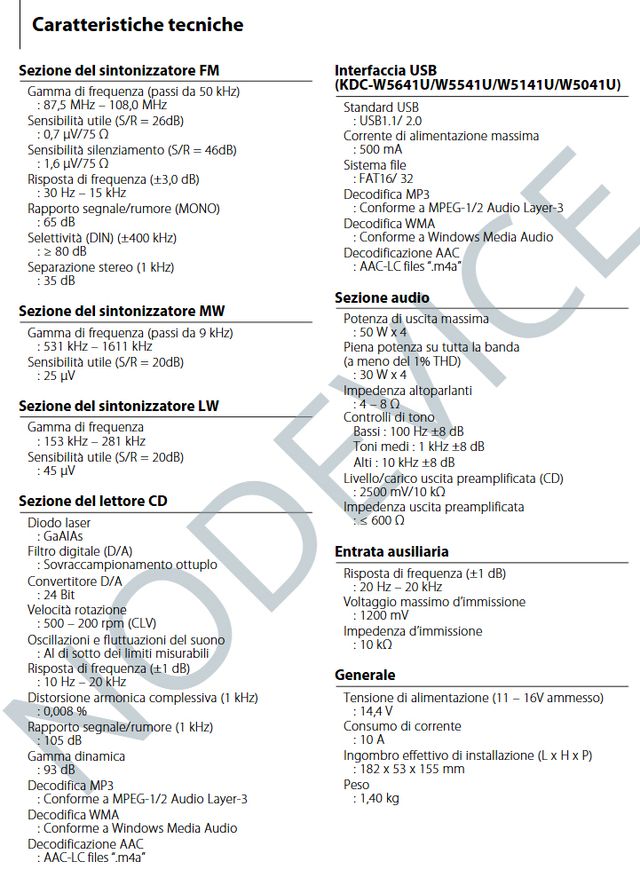 Auto Radio-CD Kenwood KDC-W5041U