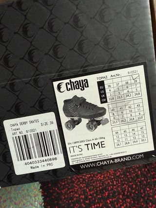 Patines Chaya Topaz - Talla 39 | Plancha aluminio