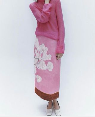 Falda tubo Zara rosa