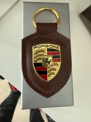 Portachiavi Porsche in pelle originale