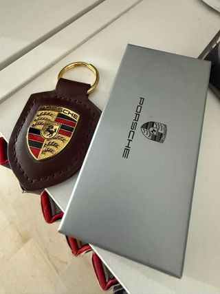 Portachiavi Porsche in pelle originale