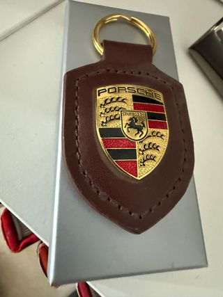 Portachiavi Porsche in pelle originale