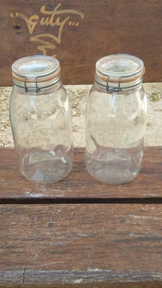 Gran tarro cristal hermético francés vintage retro