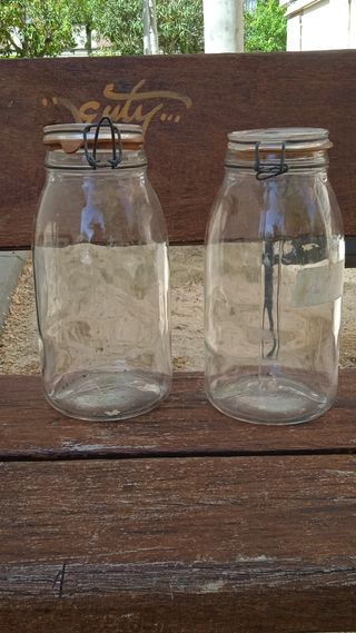 Gran tarro cristal hermético francés vintage retro