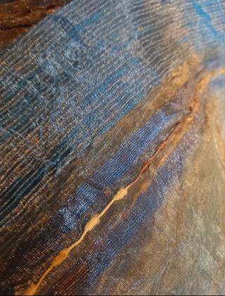 Tenda ricama blu e oro