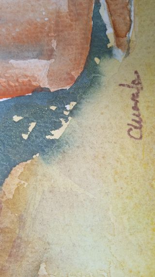 Pintura cuadro acuarela estilo Sorolla vintage