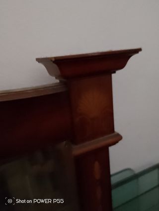 Espejo biselado marrón antiguo